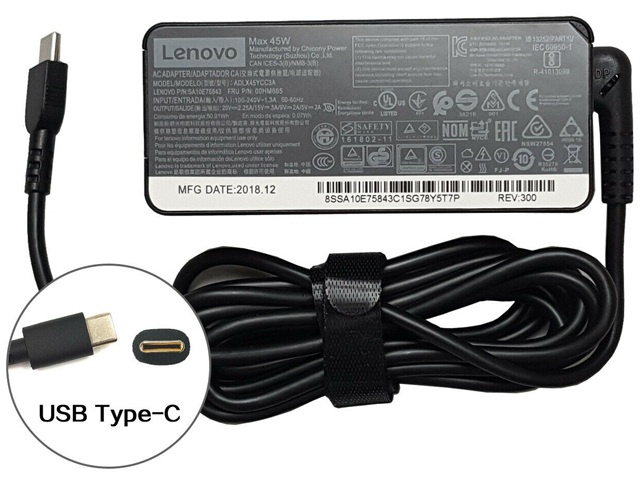 Lenovo 45W USB Type-C USB-C Power Supply Adapter Charger